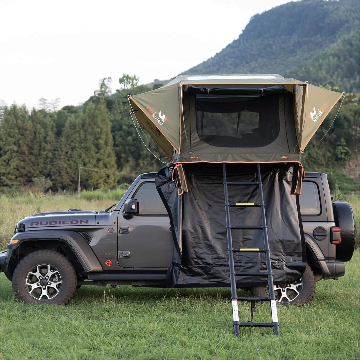 Naturnest Andromeda Green Soft Shell Rooftop Tent With Large Panoramic Skylight & YKK Doors (SAK50612)