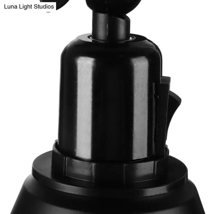 DecorBites™ Stylish Antique Wrought Iron Wall Sconce with Cone Table Design and 1 Head in Black or White