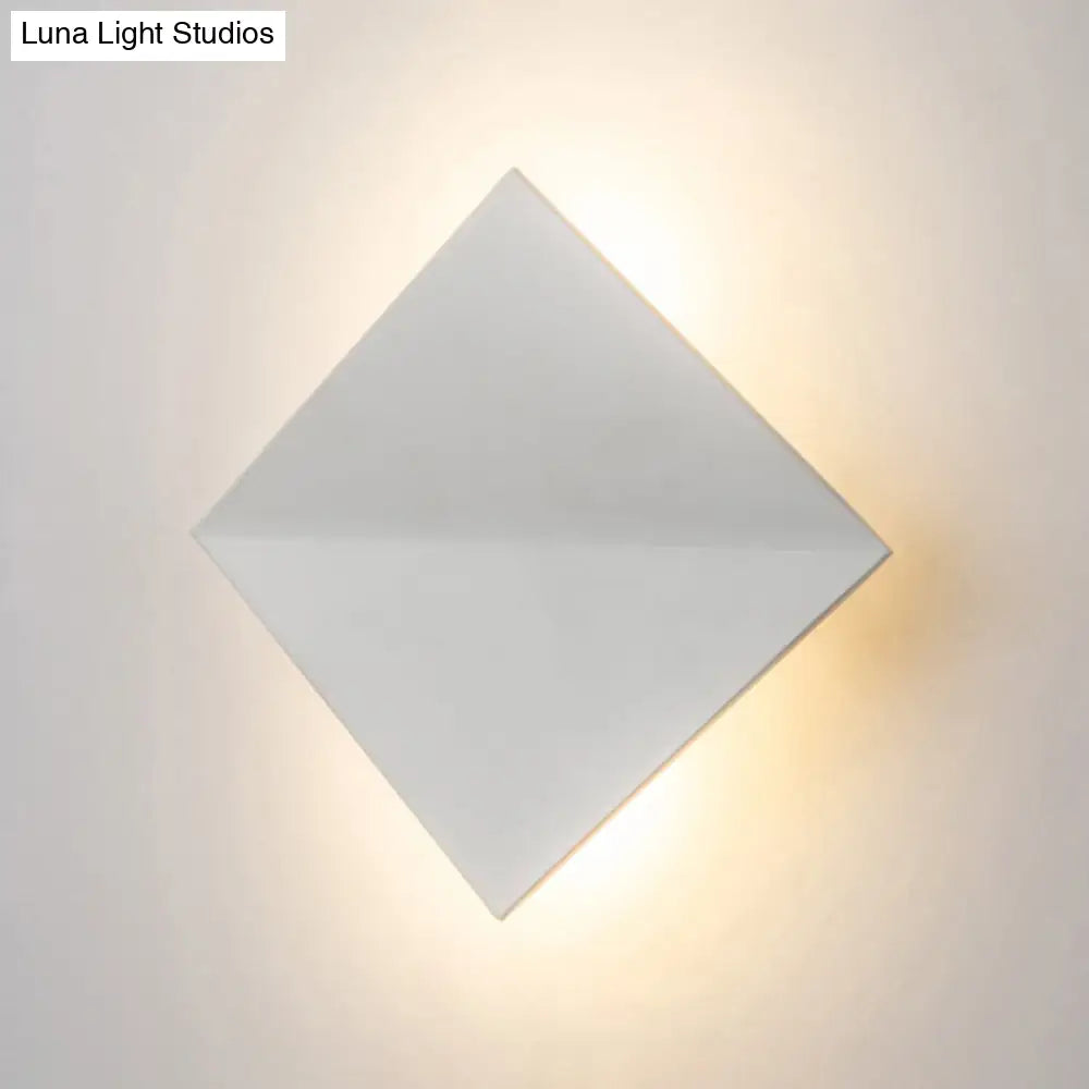 DecorBites™ Stylish Curved Wall Sconce with Acrylic Squared Shade: Warm/White LED Bedroom Lamp