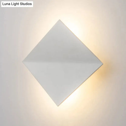 DecorBites™ Stylish Curved Wall Sconce with Acrylic Squared Shade: Warm/White LED Bedroom Lamp