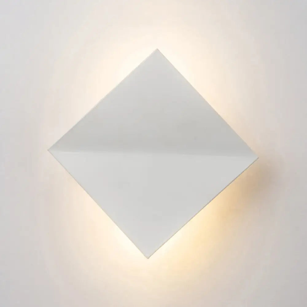 DecorBites™ Stylish Curved Wall Sconce with Acrylic Squared Shade: Warm/White LED Bedroom Lamp
