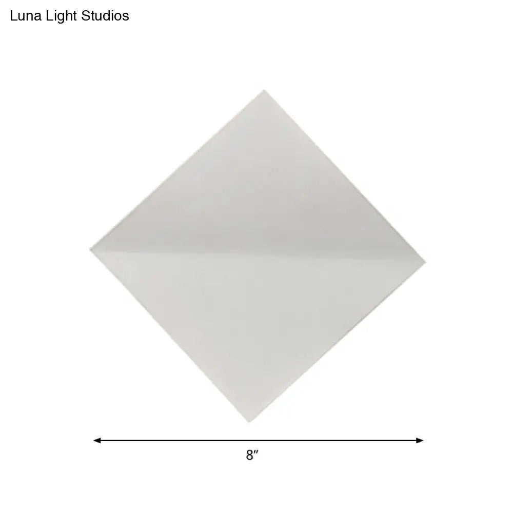 DecorBites™ Stylish Curved Wall Sconce with Acrylic Squared Shade: Warm/White LED Bedroom Lamp