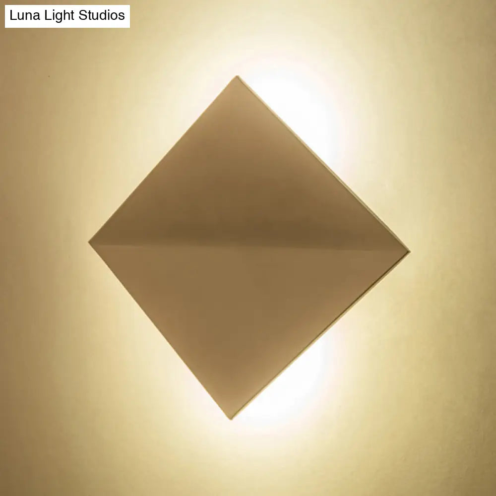 DecorBites™ Stylish Curved Wall Sconce with Acrylic Squared Shade: Warm/White LED Bedroom Lamp