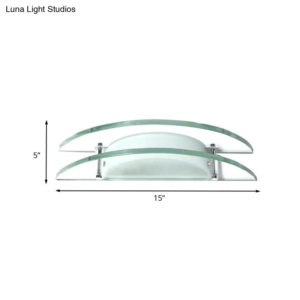 DecorBites™ Stylish Dual Arc Sconce Light with Clear Glass Shade - Bedside Wall Mount Lamp