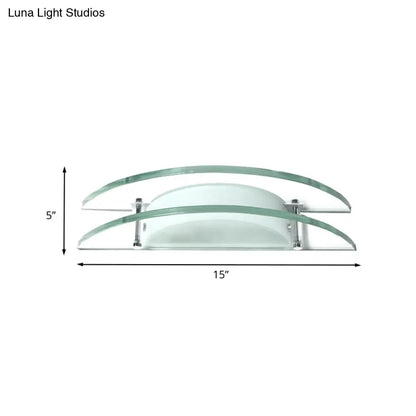 DecorBites™ Stylish Dual Arc Sconce Light with Clear Glass Shade - Bedside Wall Mount Lamp