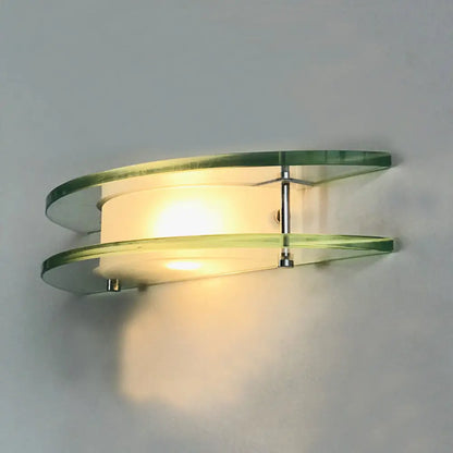DecorBites™ Stylish Dual Arc Sconce Light with Clear Glass Shade - Bedside Wall Mount Lamp