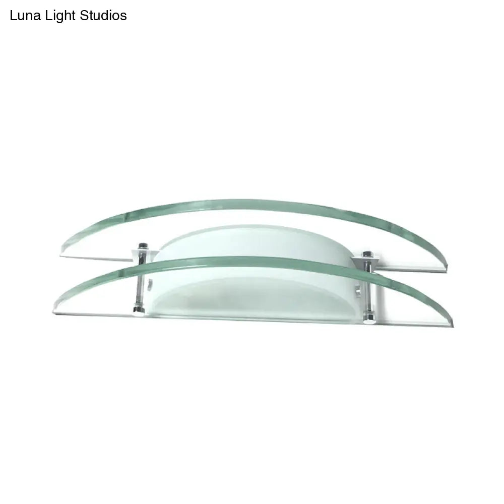 DecorBites™ Stylish Dual Arc Sconce Light with Clear Glass Shade - Bedside Wall Mount Lamp