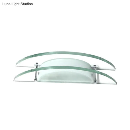 DecorBites™ Stylish Dual Arc Sconce Light with Clear Glass Shade - Bedside Wall Mount Lamp