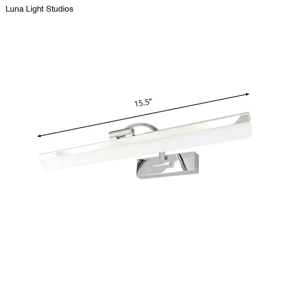 DecorBites™ Stylish Integrated LED Nickel Finish Wall Vanity Lamp – Warm/White Light, Acrylic Rectangular Design – 16.5"/20.5" W