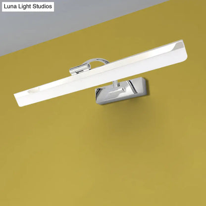 DecorBites™ Stylish Integrated LED Nickel Finish Wall Vanity Lamp – Warm/White Light, Acrylic Rectangular Design – 16.5"/20.5" W