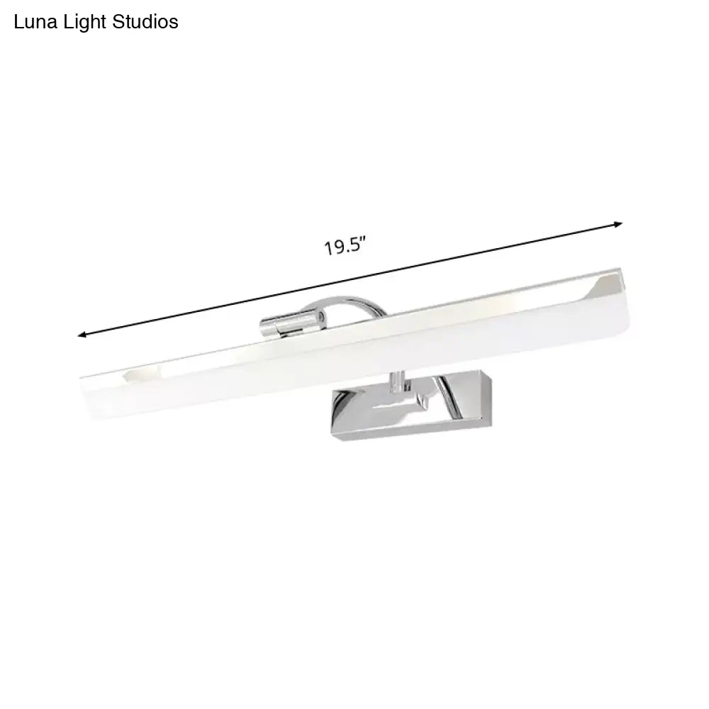 DecorBites™ Stylish Integrated LED Nickel Finish Wall Vanity Lamp – Warm/White Light, Acrylic Rectangular Design – 16.5"/20.5" W