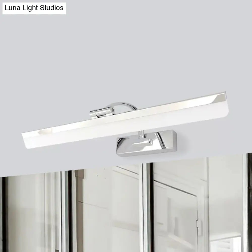 DecorBites™ Stylish Integrated LED Nickel Finish Wall Vanity Lamp – Warm/White Light, Acrylic Rectangular Design – 16.5"/20.5" W