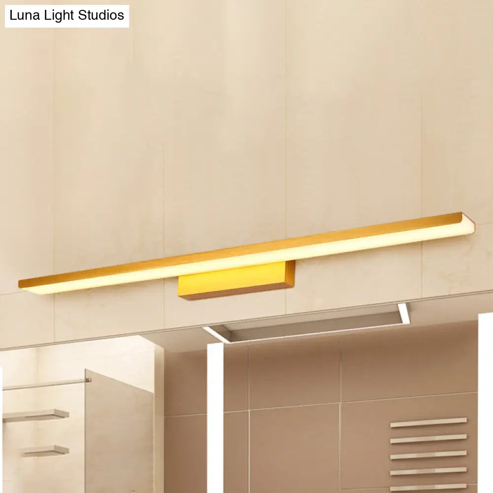 DecorBites™ Stylish Linear LED Vanity Sconce: Wall-Mounted Silver/Black Lamp with Acrylic Shade in Warm/White Light (16"/23.5" W)