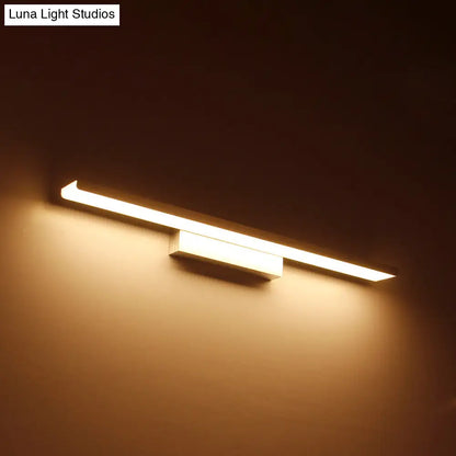 DecorBites™ Stylish Linear LED Vanity Sconce: Wall-Mounted Silver/Black Lamp with Acrylic Shade in Warm/White Light (16"/23.5" W)