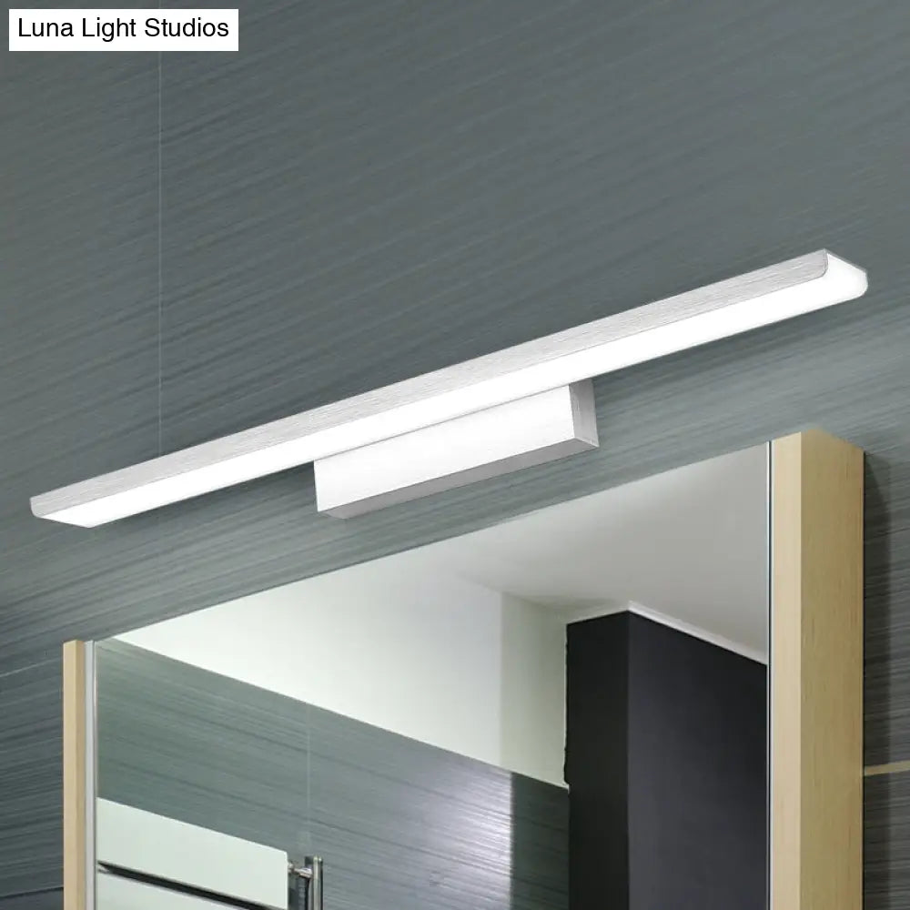 DecorBites™ Stylish Linear LED Vanity Sconce: Wall-Mounted Silver/Black Lamp with Acrylic Shade in Warm/White Light (16"/23.5" W)