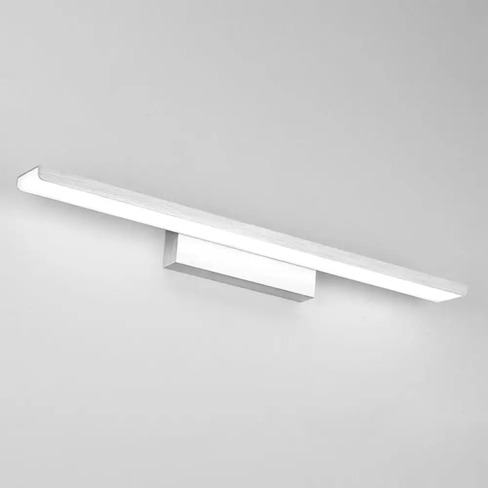 DecorBites™ Stylish Linear LED Vanity Sconce: Wall-Mounted Silver/Black Lamp with Acrylic Shade in Warm/White Light (16"/23.5" W)