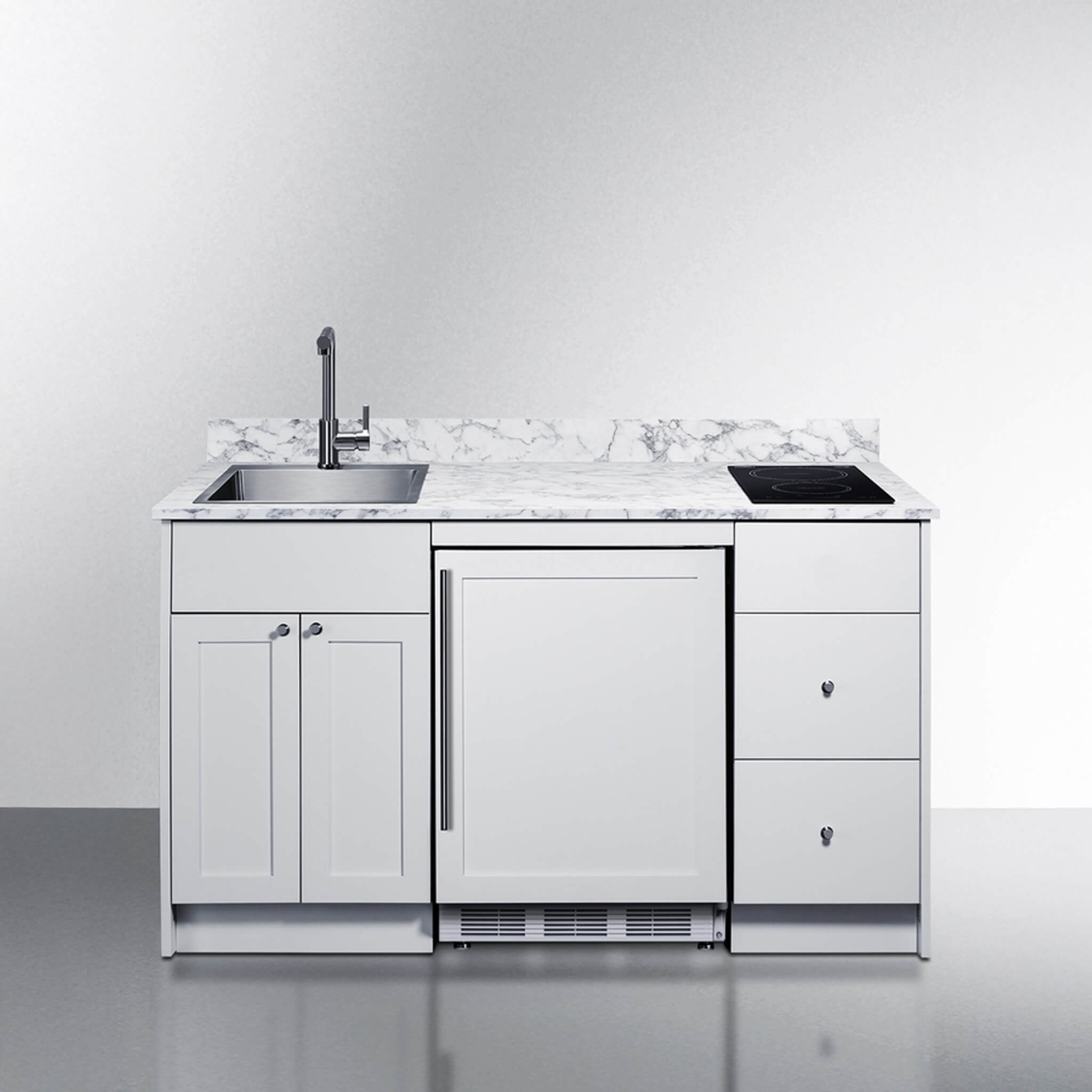 Summit Turnkey Caldera Kitchenette With A Cooktop, Refrigerator-Freezer ...