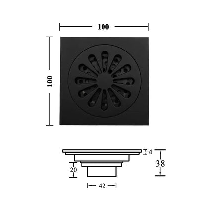 Sunburst brass square shower floor drain kitchen and bathroom