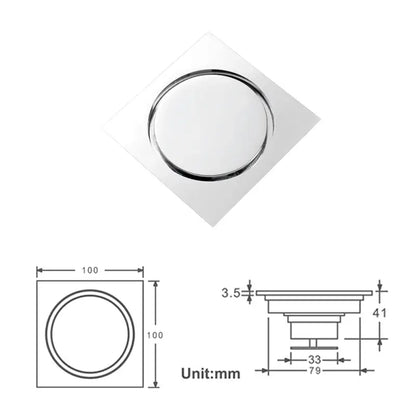 Sunburst brass square shower floor drain kitchen and bathroom
