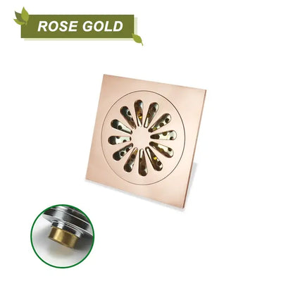 Sunburst brass square shower floor drain kitchen and bathroom