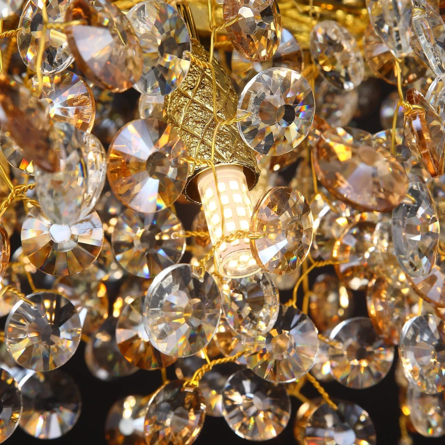 DecorBites™ Sunflower Crystal Chandelier for Dining Room
