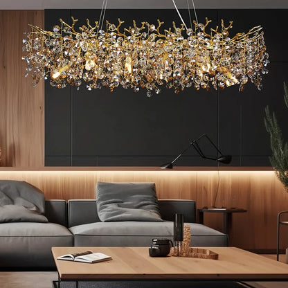 DecorBites™ Sunflower Crystal Chandelier for Dining Room