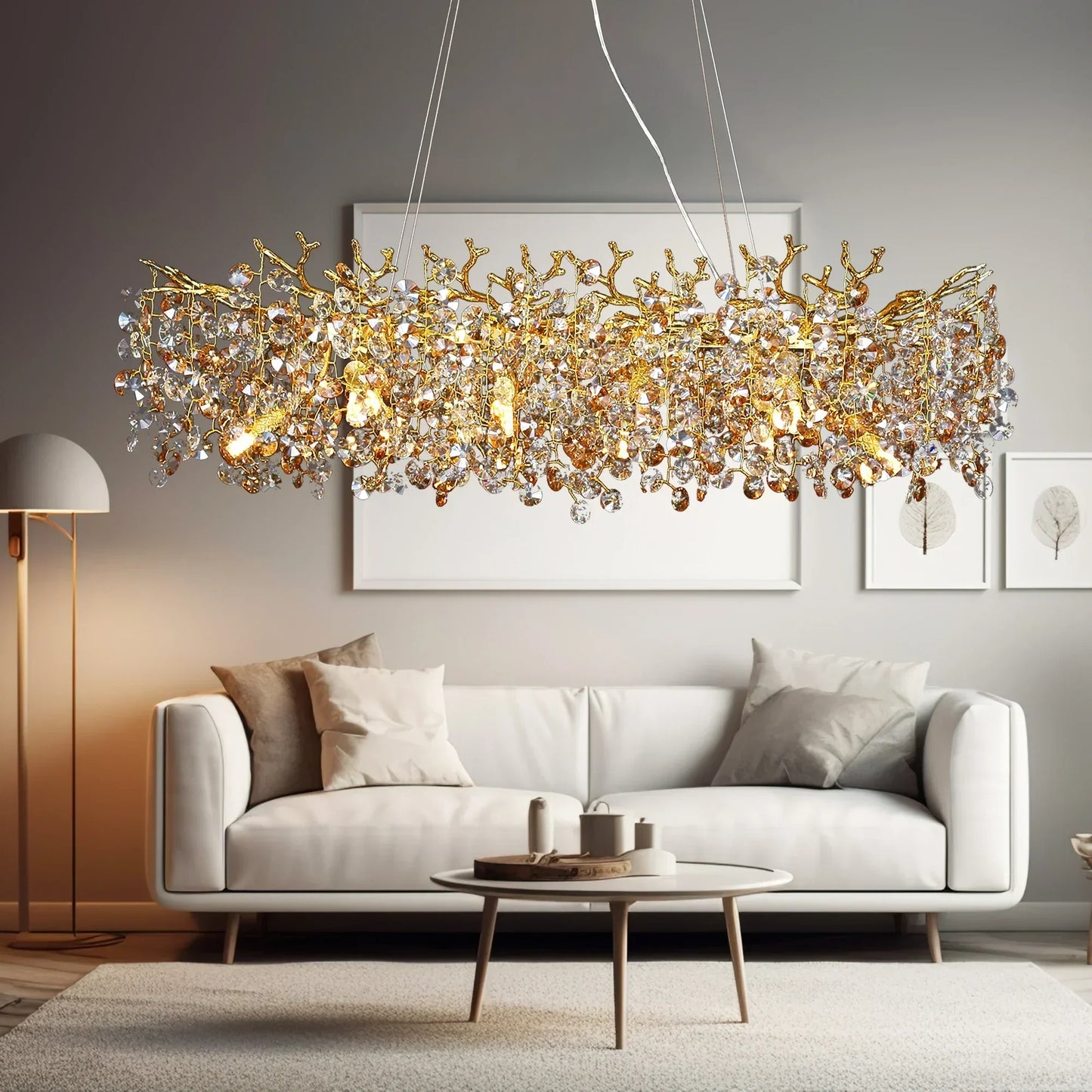 DecorBites™ Sunflower Crystal Chandelier for Dining Room