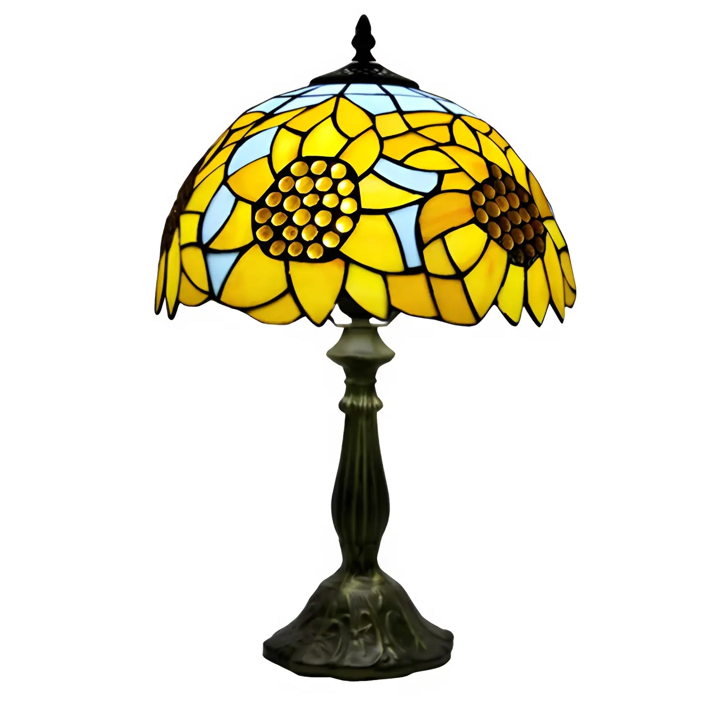 Sunflower Tiffany-Style Lamp with Vibrant Glasswork - discontinued