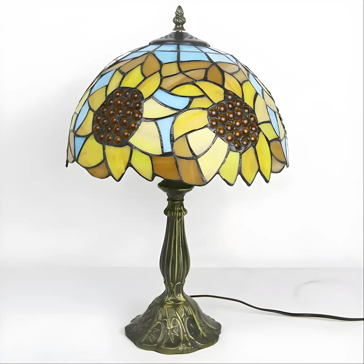 Sunflower Tiffany-Style Lamp with Vibrant Glasswork - discontinued