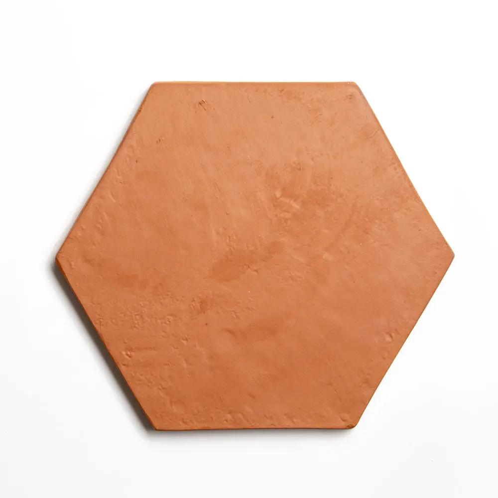 Sunrise Natural Hand Pressed Hexagon 8 Terracotta Tiles 8x8
