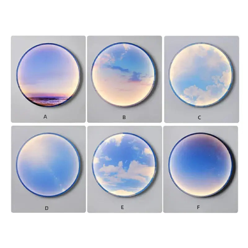 Sunset ocean circular ring sky blue wall lamp for bedroom