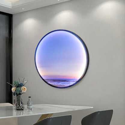 Sunset ocean circular ring sky blue wall lamp for bedroom