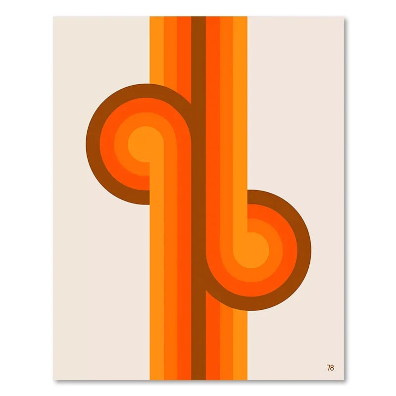 DecorBites™ Sunset Retro Stripes Art Prints Set