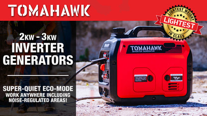 3000 Watt Inverter Generator Super Quiet Portable Gas Power Professional Use