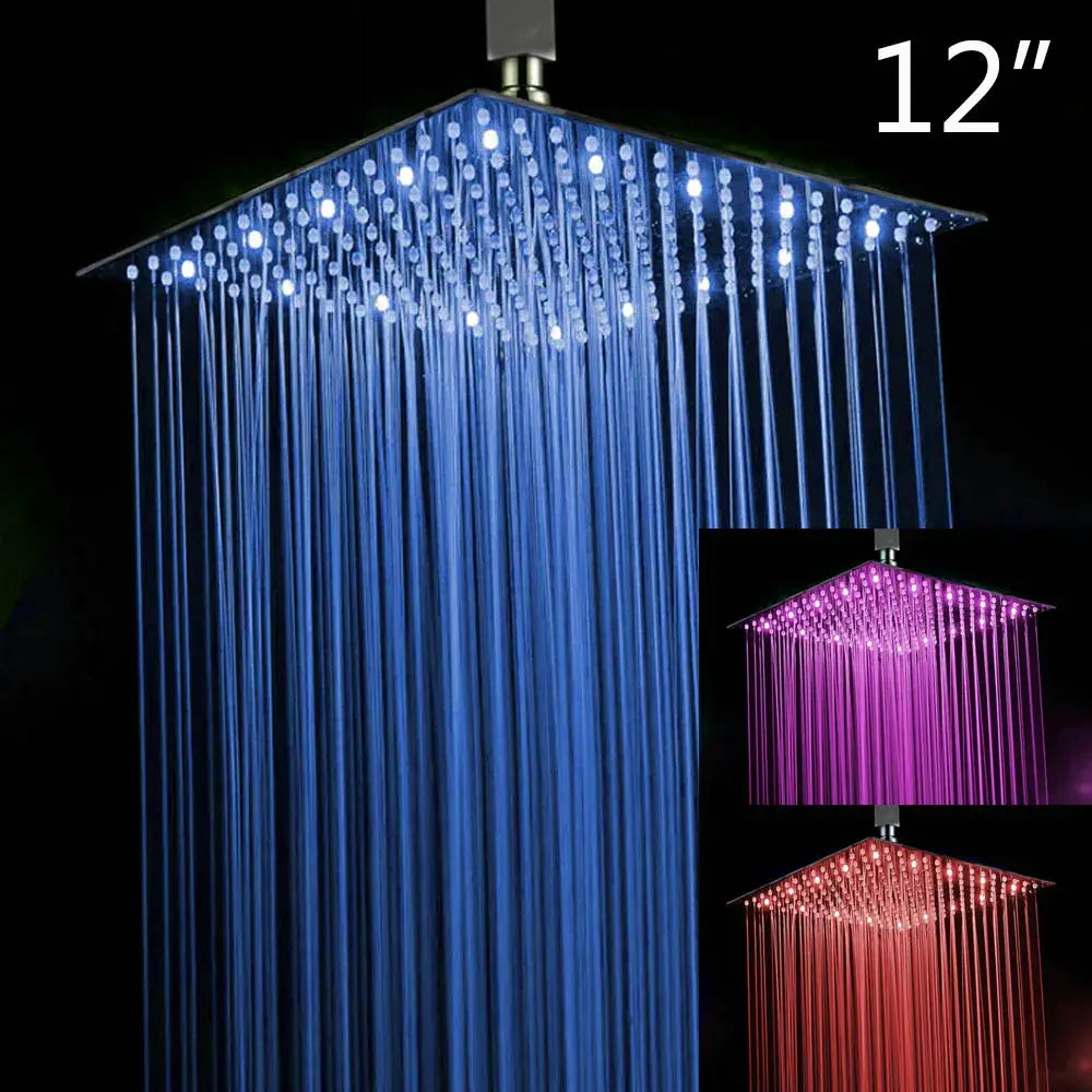 Super slim matte black square rain shower head bathroom fixture
