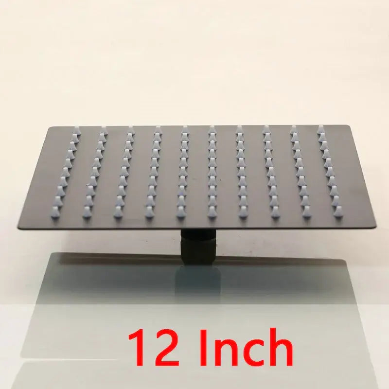 Super slim matte black square rain shower head bathroom fixture