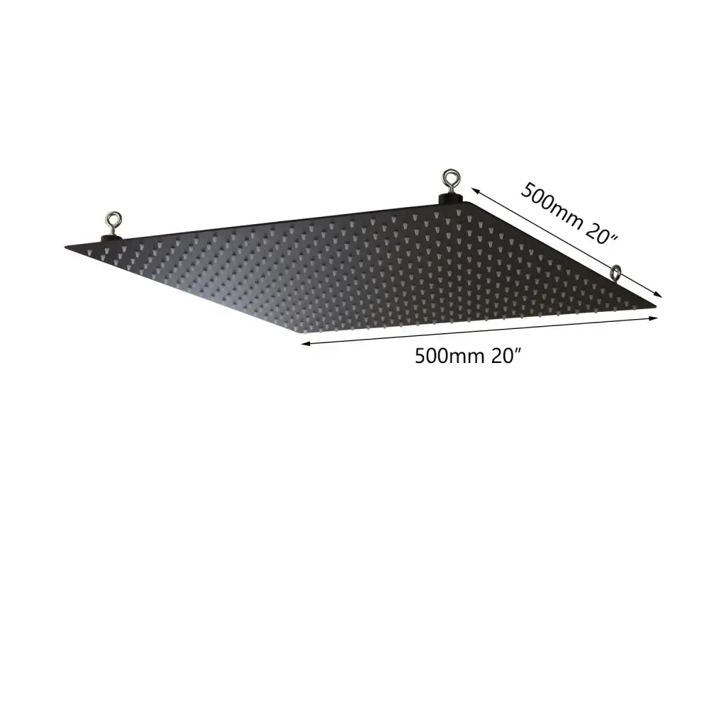 Super slim matte black square rain shower head bathroom fixture