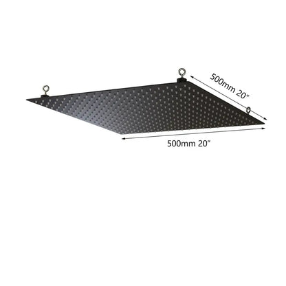 Super slim matte black square rain shower head bathroom fixture
