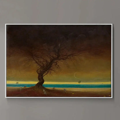 Surreal gothic beksinski prints living room framed wall art