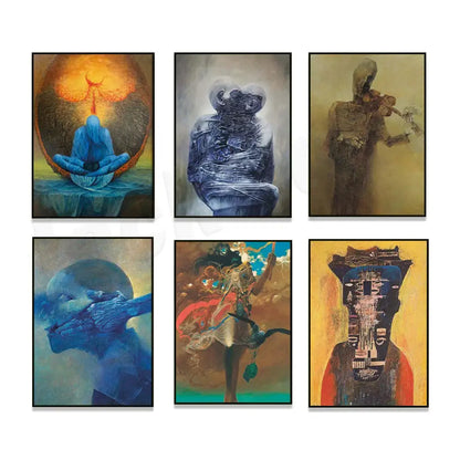 Surreal gothic beksinski prints living room framed wall art