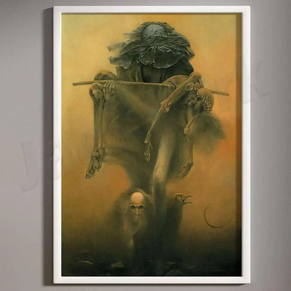 Surreal gothic beksinski prints living room framed wall art