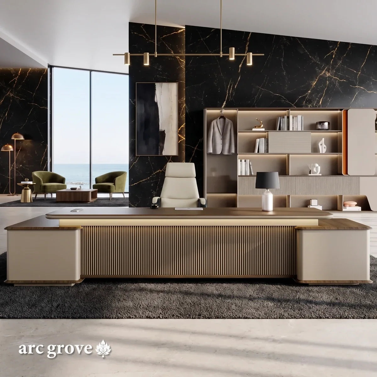 Sussex · Grand L-Shaped Executive Desk