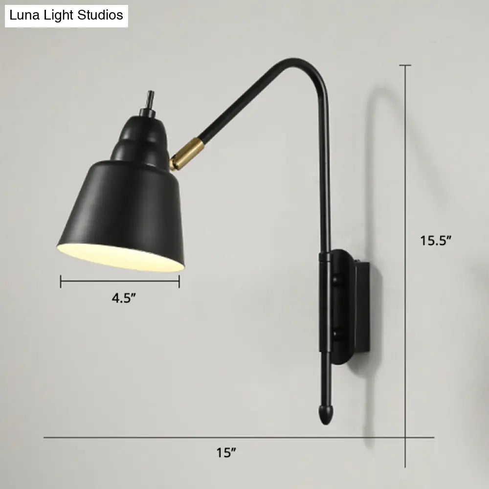 DecorBites™ Swivel Shade Wall Mount Light - Sleek Metal Bedside Reading Lamp with V-Shaped Arm
