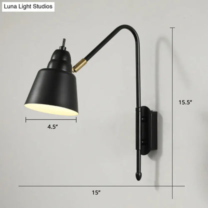 DecorBites™ Swivel Shade Wall Mount Light - Sleek Metal Bedside Reading Lamp with V-Shaped Arm