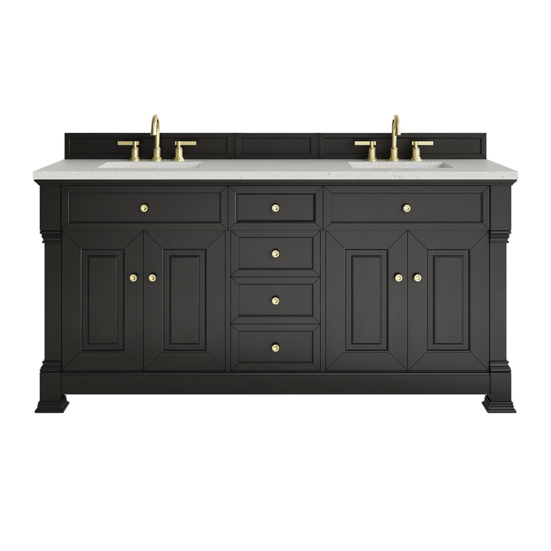 James Martin Brookfield 72" Double Bathroom Vanity, Black Onyx