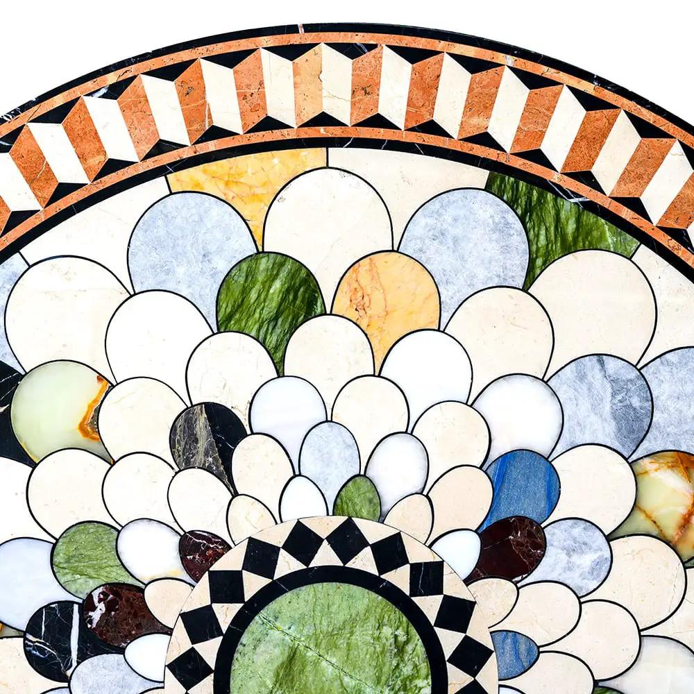 Symphony Blend Multi Finish Round Marble Medallions 48x48