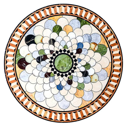 Symphony Blend Multi Finish Round Marble Medallions 48x48