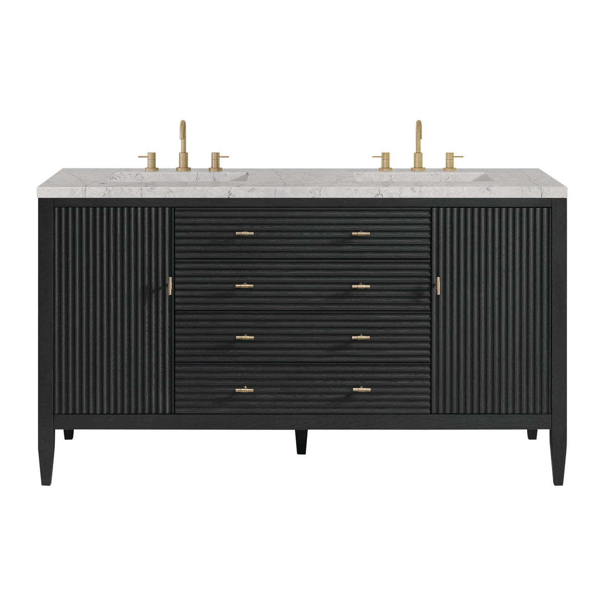 James Martin Myrrin 60" Double Bathroom Vanity, Carbon Oak