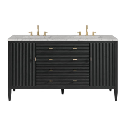 James Martin Myrrin 60" Double Bathroom Vanity, Carbon Oak