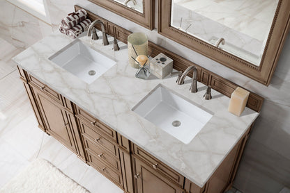 James Martin Bristol 60" Double Bathroom Vanity, Whitewashed Walnut